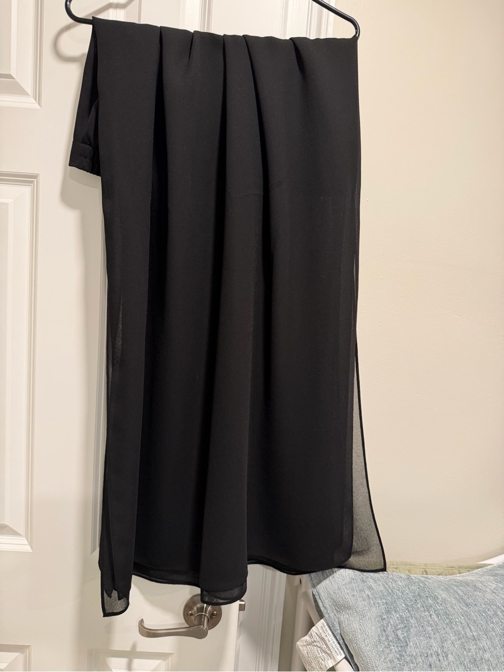 JS Collections Black Maxi Chiffon Skirt